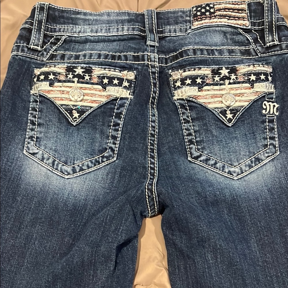 Women's Blue Jeans with Star Pattern